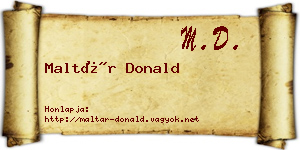 Maltár Donald névjegykártya